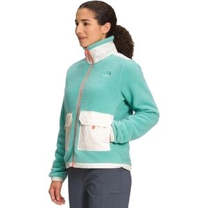 The North Face Royal Arch Jacket Womens Wasabi Gardenia Coral Fleece Zip